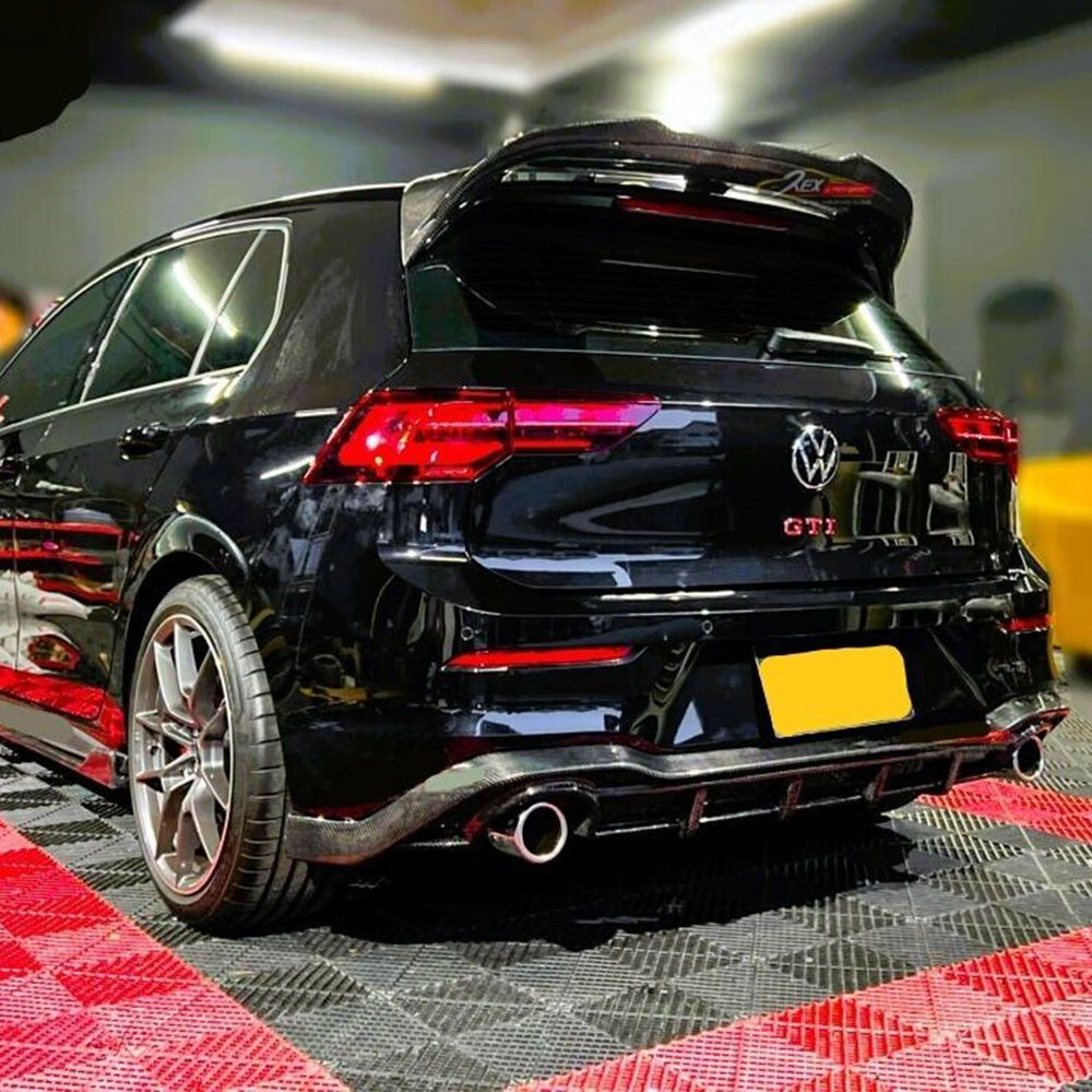 VW Golf MK8 GTI GTD GTE Rear Gloss Black Diffuser