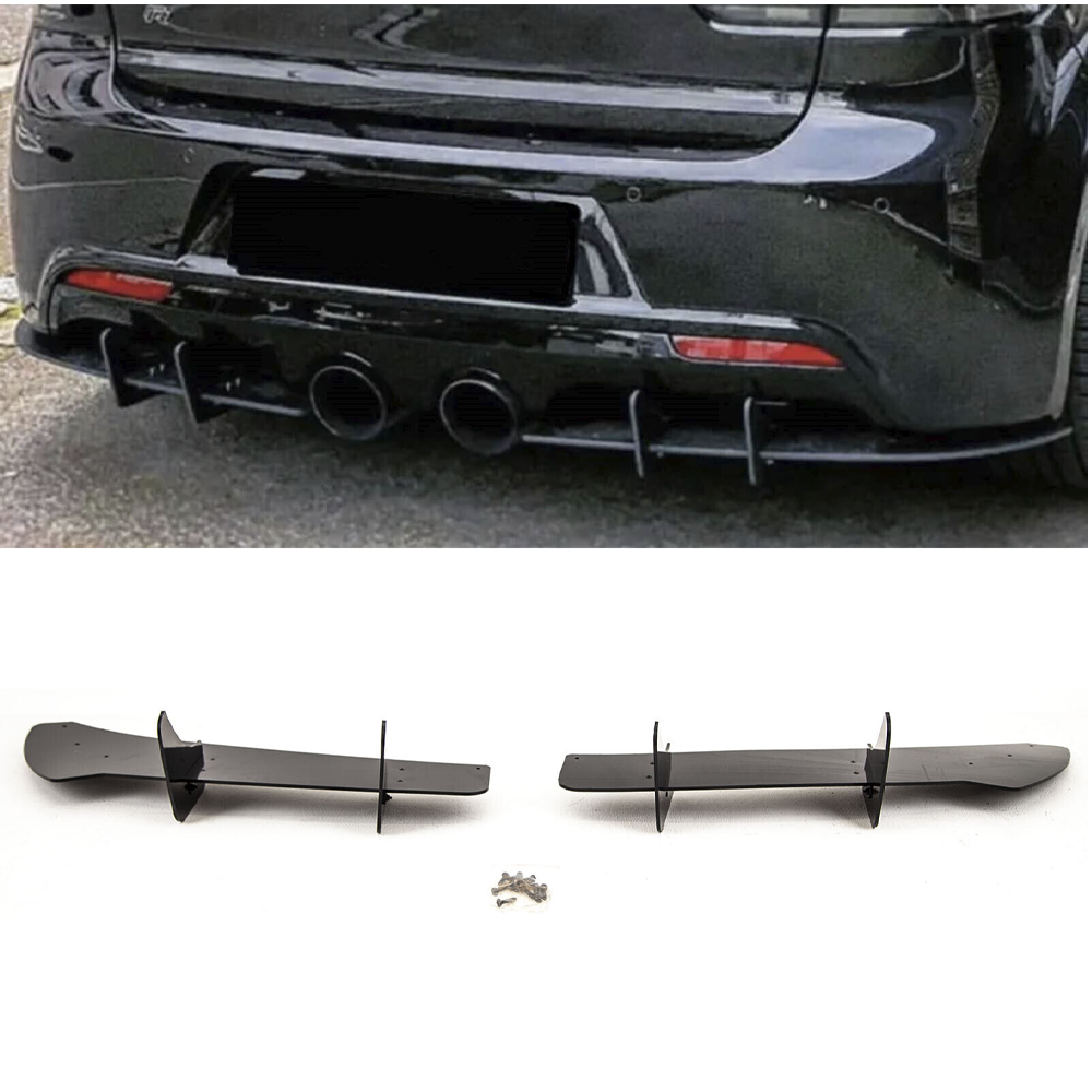 VW Golf R20 R MK6 Rear Bumper Diffuser Gloss Black 2008-13